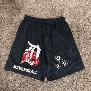 Black Graphic Basketball Shorts